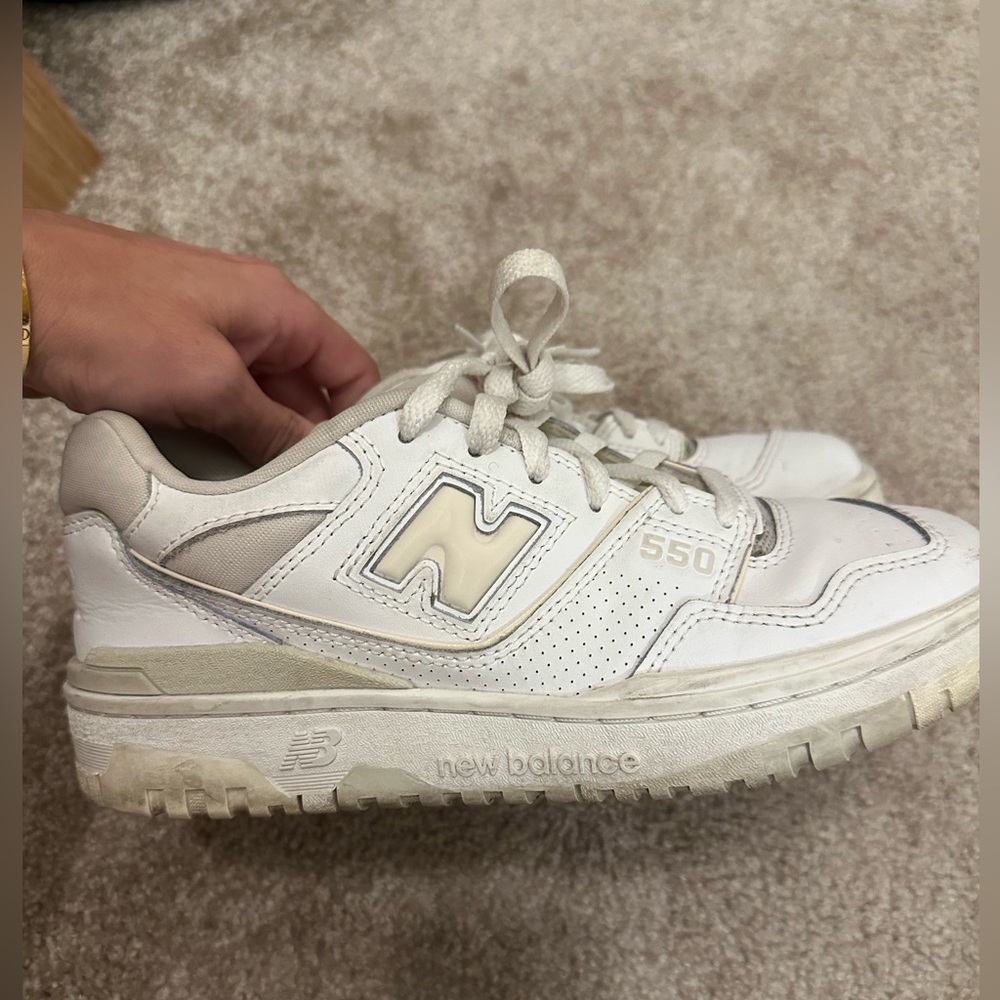 New Balance 550 Cream and White Sneakers